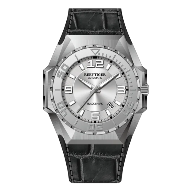 Reef Tiger-relojes automáticos para hombre, reloj de pulsera mecánico militar, resistente al agua hasta 100M, correa de goma de zafiro superluminosa RGA6903