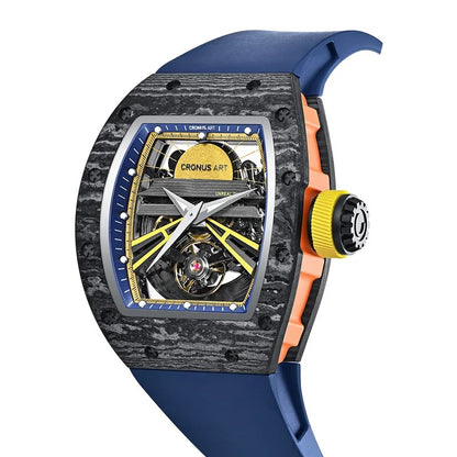 Reloj mecánico automático de lujo CRONUSART Sunrise Carbon Fiber Series