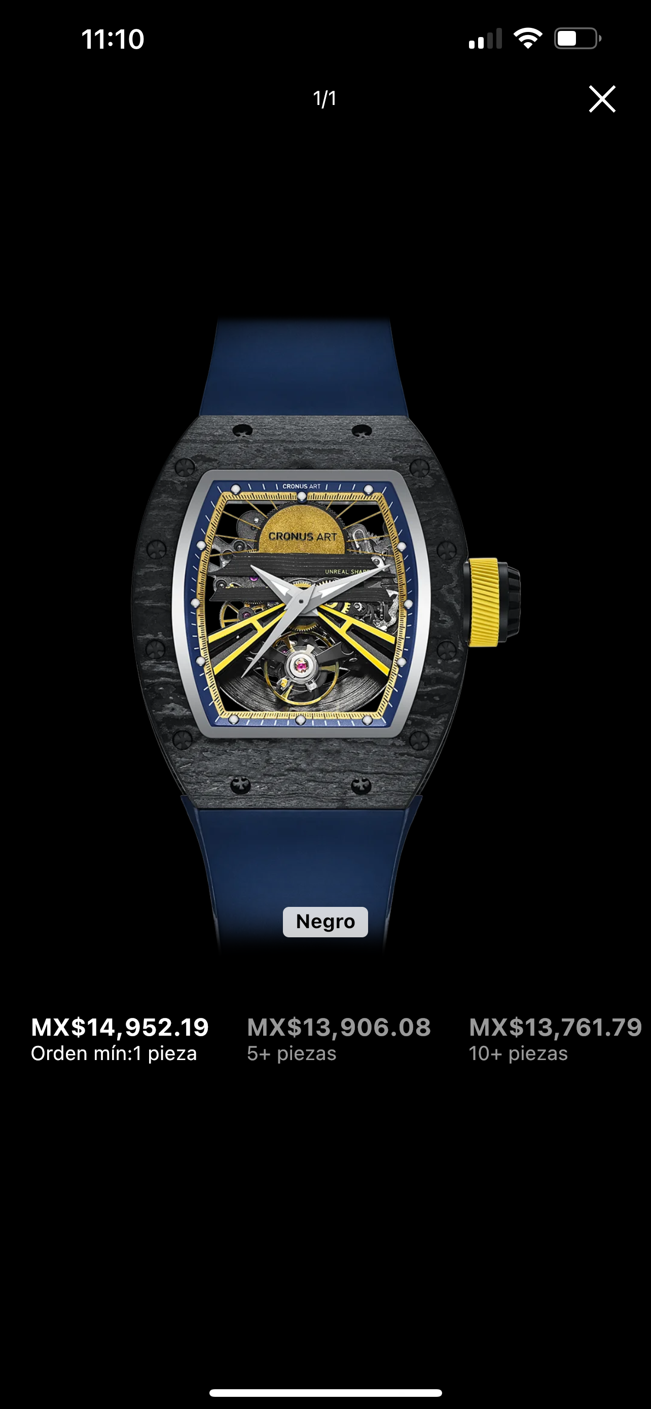 Reloj mecánico automático de lujo CRONUSART Sunrise Carbon Fiber Series