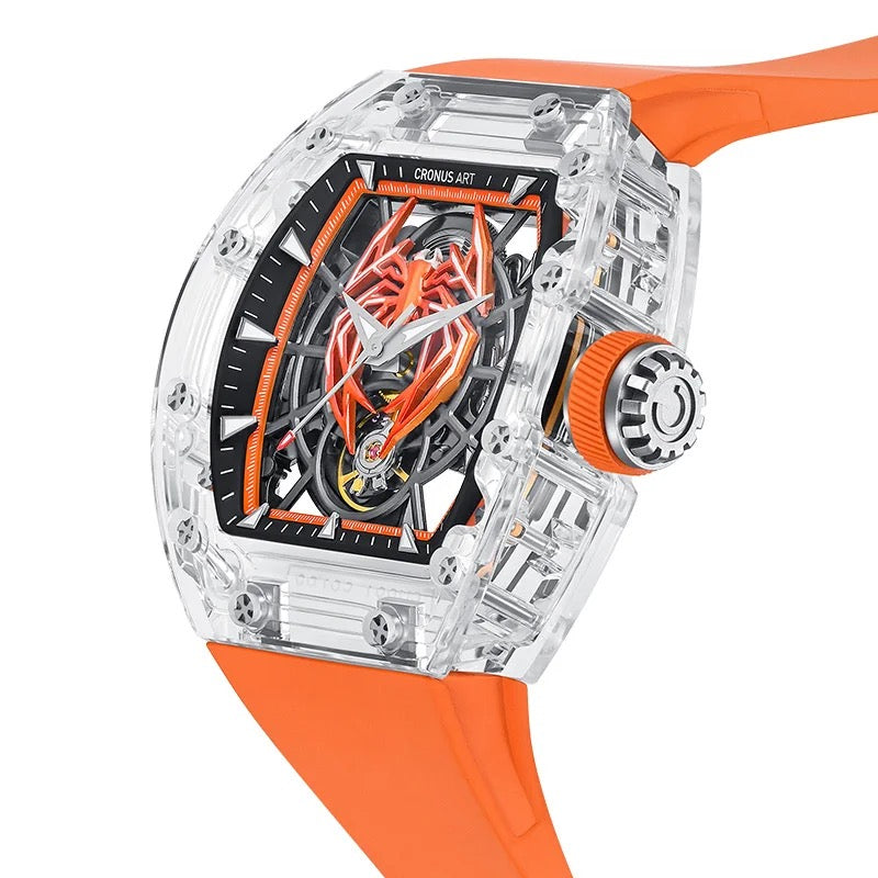 CRONUSART Spider Hunter Orange Automatic Mechanical Watch