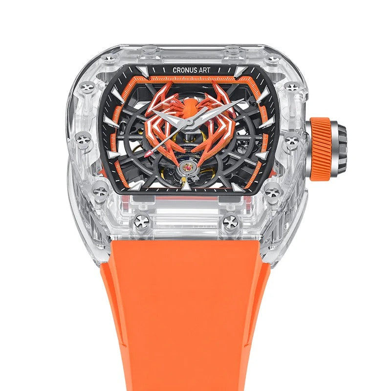 CRONUSART Spider Hunter Orange Automatic Mechanical Watch