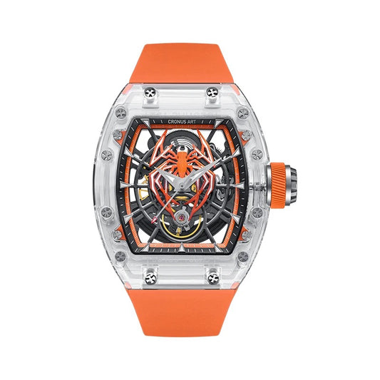 Reloj mecánico automático CRONUSART Spider Hunter naranja 