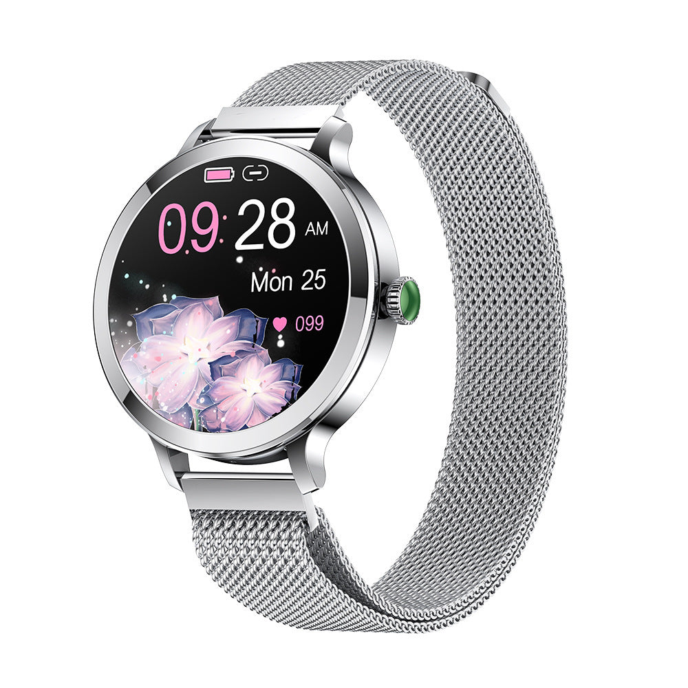 Reloj inteligente AMOLED con Bluetooth para llamadas, presión arterial y frecuencia cardíaca para mujer