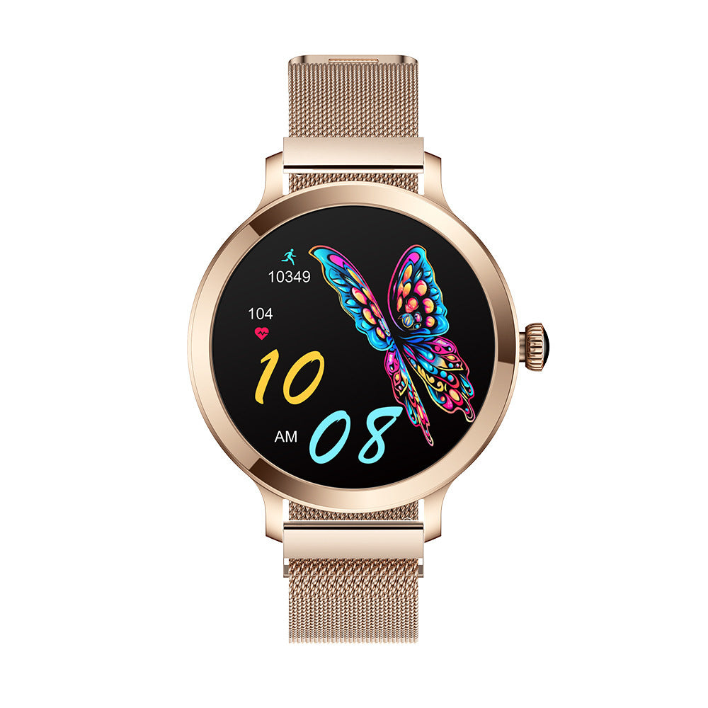 Reloj inteligente AMOLED con Bluetooth para llamadas, presión arterial y frecuencia cardíaca para mujer