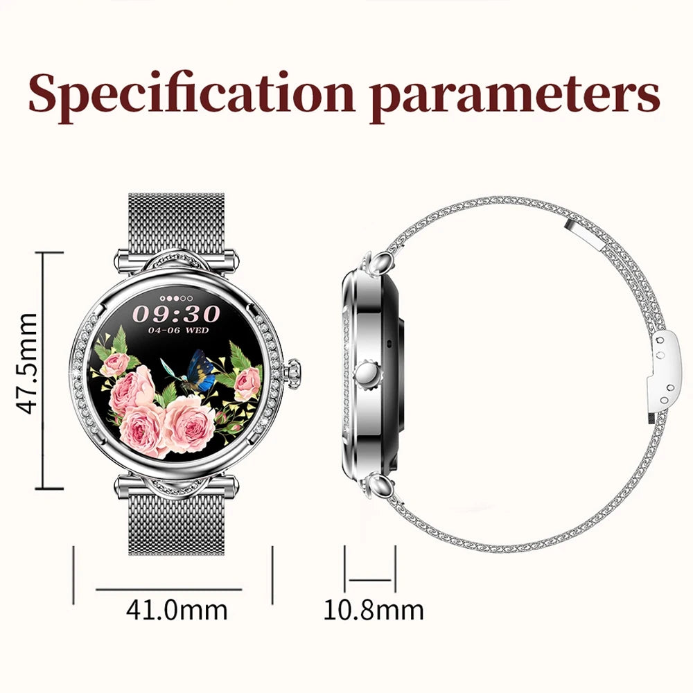 For Xiaomi Android Fashion Women Smart Watch 360*360 HD Screen Heart Rate Custom Dial Watch Voice Calling SmartWatches 2024 New