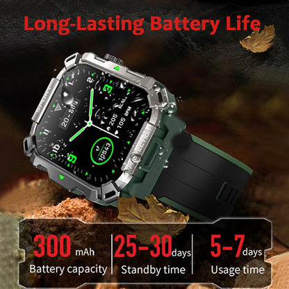 2.01 inch Outdoor Military Smart Watch Men Bluetooth Call Smartwatch For Android IOS IP68 Waterproof Sports Fitness Watches 2024