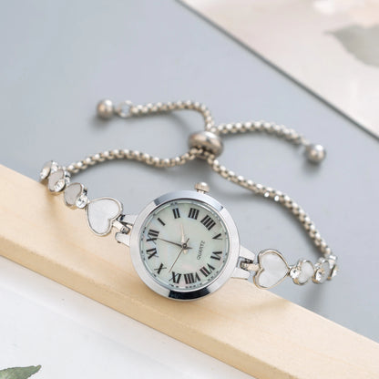 Women's Fashion Quartz Small Watches Love Heart Simple Female's Bracelet Watch Ladies Wristwatch Clock