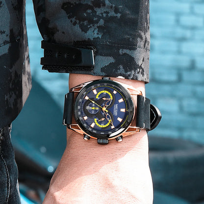 Relojes MEGIR para Hombre, Reloj de cuarzo luminoso resistente al agua con cronógrafo de marca de lujo, Reloj de pulsera deportivo militar para Hombre