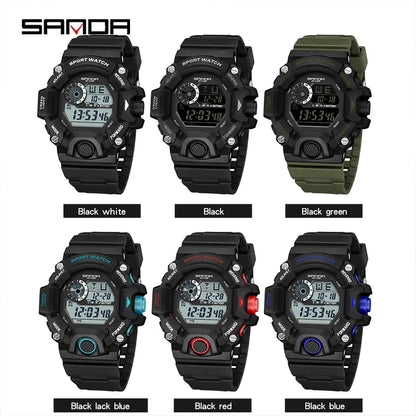 Reloj de pulsera luminoso militar resistente al agua 5atm electrónico Digital Led multifuncional para deportes al aire libre Sanda de la mejor marca a la moda para hombre