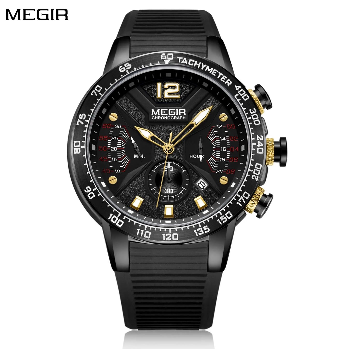 Relojes MEGIR de cuarzo de marca de lujo, Reloj cronógrafo deportivo para Hombre, Reloj militar con manecillas luminosas para Hombre, Reloj de pulsera para Hombre