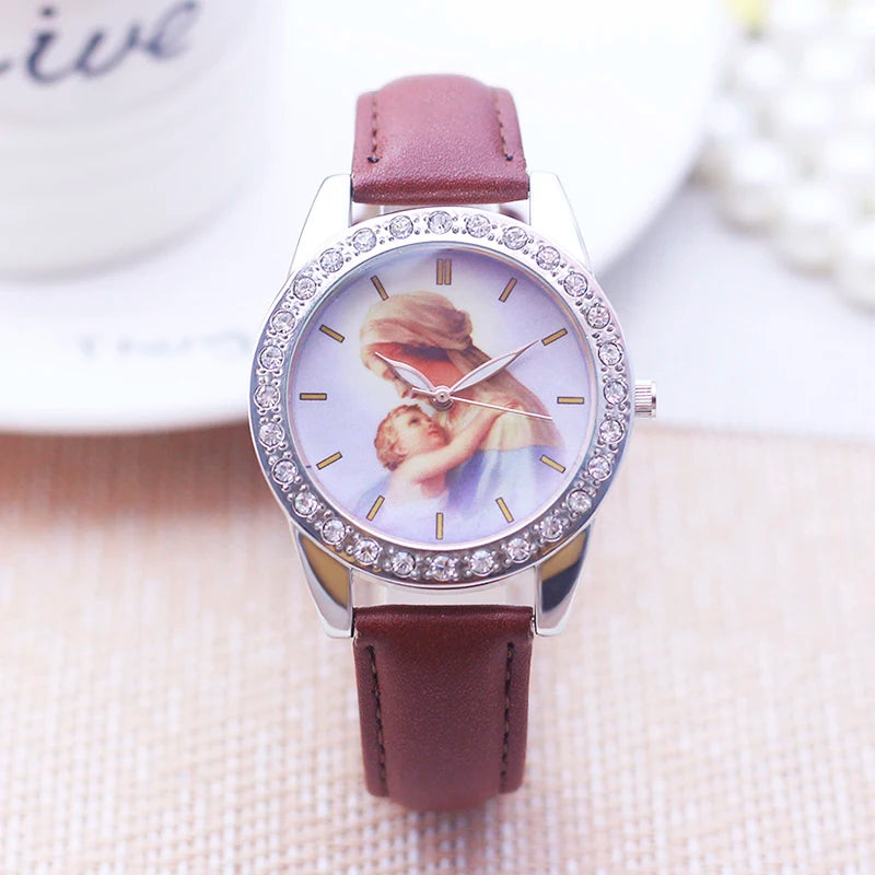 2024 fashion woman women‘s men‘s high quality leather watches Jesus Fawn Wolf Horse personality mother birthday gift wristwatch