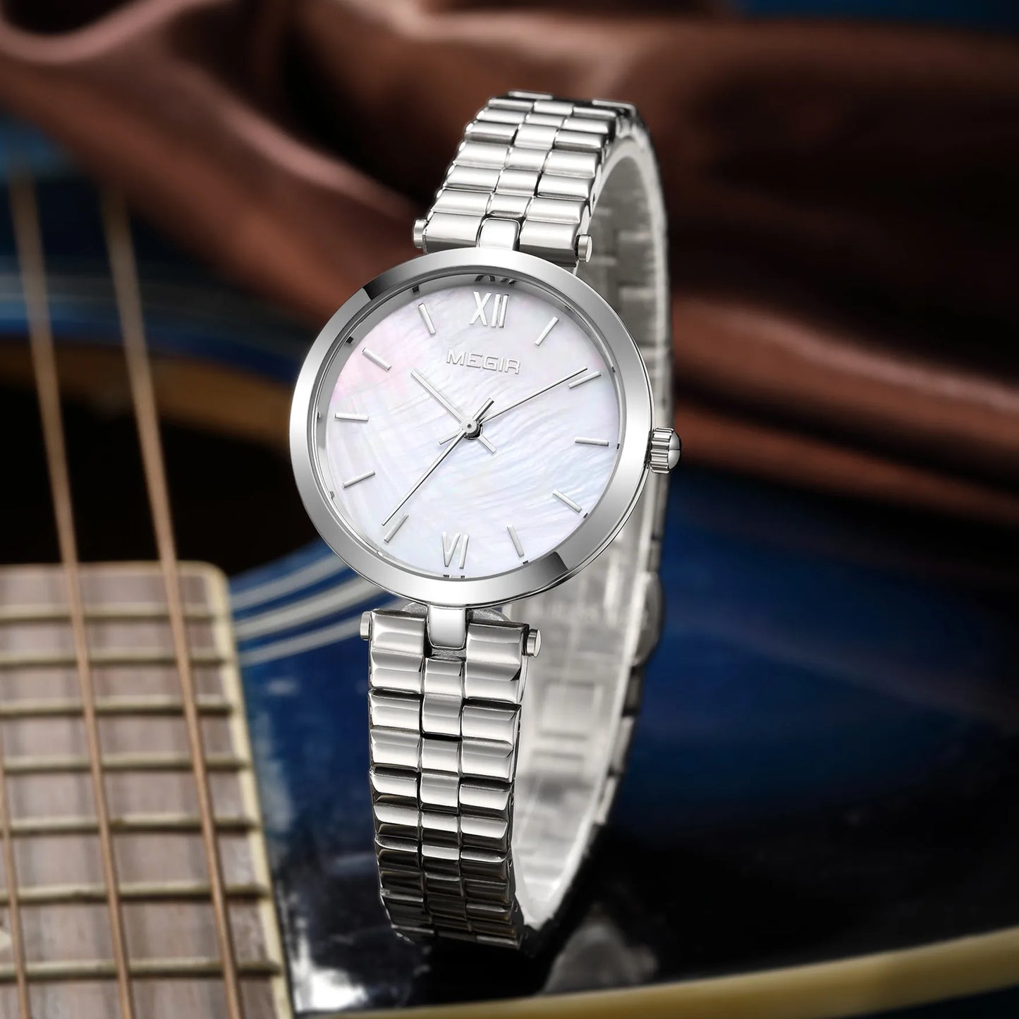 MEGIR Luxury Silver Women Bracelet Watches Fashion Female Stainless Steel Casual Ladies Quartz Wristwatch Gift Montre Femmes