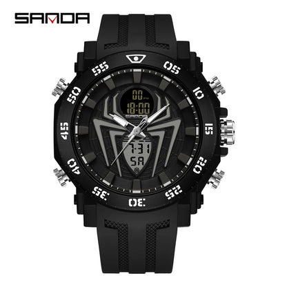 SANDA Men Military Watches Fashion Sport Watch Analog Electronic LED Wristwatches For Man Clock Relogio Masculino Waterproof 50M