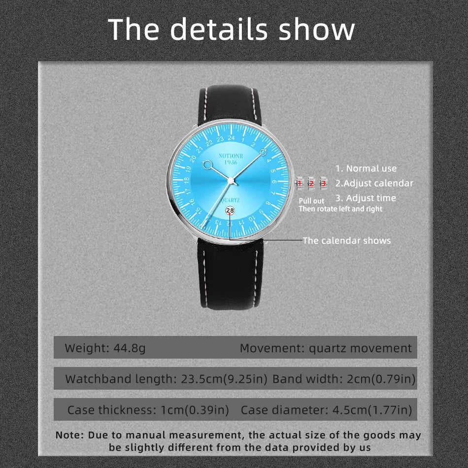 Reloj de pulsera de cuarzo ultrafino con cinturón de cuero para negocios para hombre, reloj de pulsera de acero inoxidable con calendario de lujo a la moda para hombre 2023