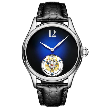 MERKUR Relojes Tourbillon para hombre Reloj de lujo para hombre Reloj de pulsera mecánico Sapphie Dial degradado resistente al agua