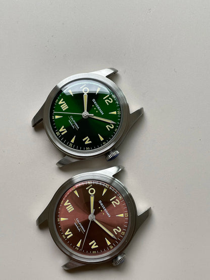 Reloj clásico Retro para piloto de flecha para hombre, reloj mecánico de la Segunda Guerra Mundial 12, cuerda a mano Manual, caja luminosa de acero Merkur de 38mm