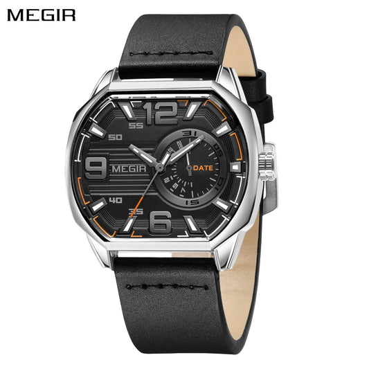 MEGIR Relogios Masculino moda relojes deportivos para hombre reloj de pulsera de cuarzo de cuero de lujo reloj de pulsera informal para hombre reloj Montre Homme