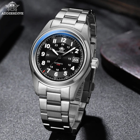 ADDIESDIVE NEW NH35 Sapphire Stainless Steel Automatic Watch 20Bar Dive Men's Mechanical Watches BGW9 Luminous AD2048 Wristwatch