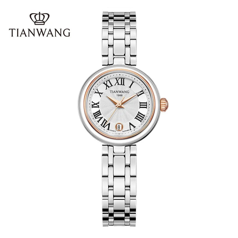 TIAN WANG Watch For Women Vintage Watches 26mm Dial Roman Numerals Retro Quartz Wristwatches ladies Wrist For Her/Birthday Gifts