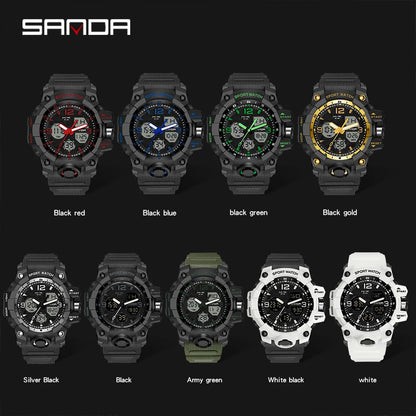 Fashion Sanda Top Brand Men Military Watches White Sport Watch Led Digital 50m Waterproof Multifunction Clock Relogio Masculino