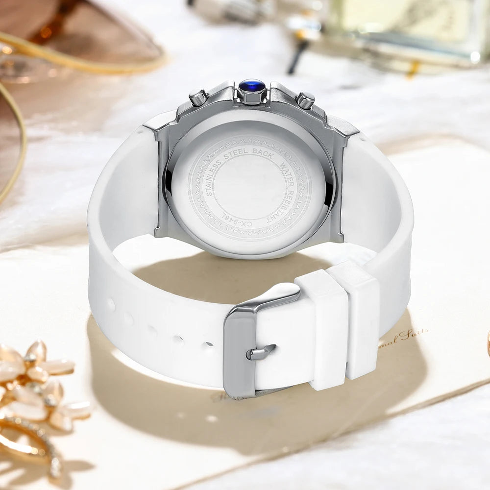 CHENXI, nuevo reloj de moda para mujer, caja de diamantes de imitación, cronógrafo, reloj de pulsera de lujo para mujer, relojes luminosos de cuarzo resistentes al agua