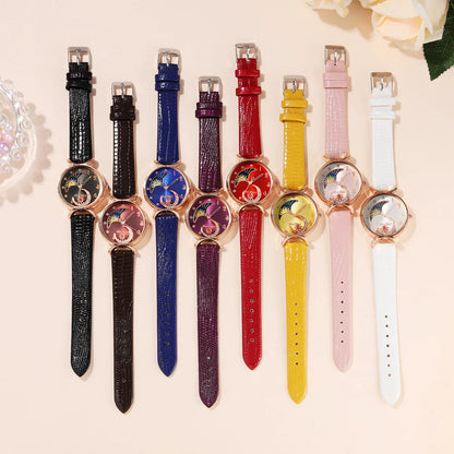 Women`s Watch Luxury Brand Move Moon Quartz Watches for Ladies Bracelet Leather Wristwatch Montre Femme Relogios Feminino Reloj