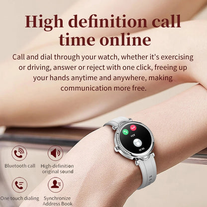 For Xiaomi Android Fashion Women Smart Watch 360*360 HD Screen Heart Rate Custom Dial Watch Voice Calling SmartWatches 2024 New