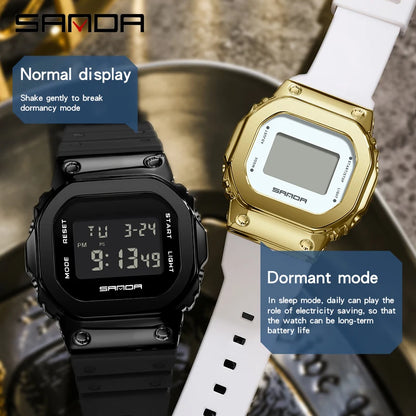 Moda SANDA marca superior deportes militares estilo G LED Digital hombres y mujeres pareja impermeable reloj de ocio reloj Masculino