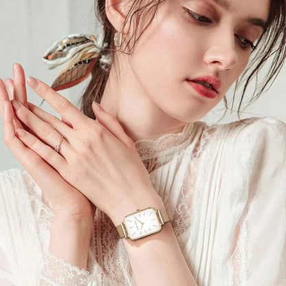 Relojes HANNAH MARTIN para Mujer, movimiento japonés nuevos, lujo, minimalista, resistente al agua, correa de malla de moda, Reloj para Mujer