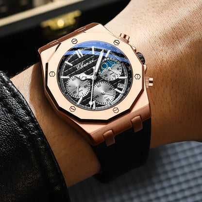 CHENXI Mens Luxury Watches Fashion Sport Wristwatches Male Chronograph Quartz Men Silicone Clock Luminous Relogio Masculino