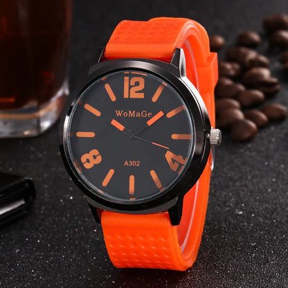 Womage Fashion Women‘s Watches Candy Colour Big Dial Quartz Wristwatch Woman Man Unsex Student Casual Sport Watches Reloj Mujer