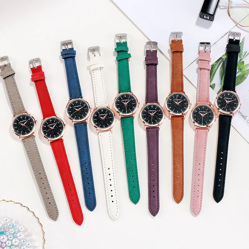 New Fashion Women Watches Luxury Candy Color Gradient Girls Quartz Watch Exquisite Watch Scale Elegant Wrist Watch Female Clock