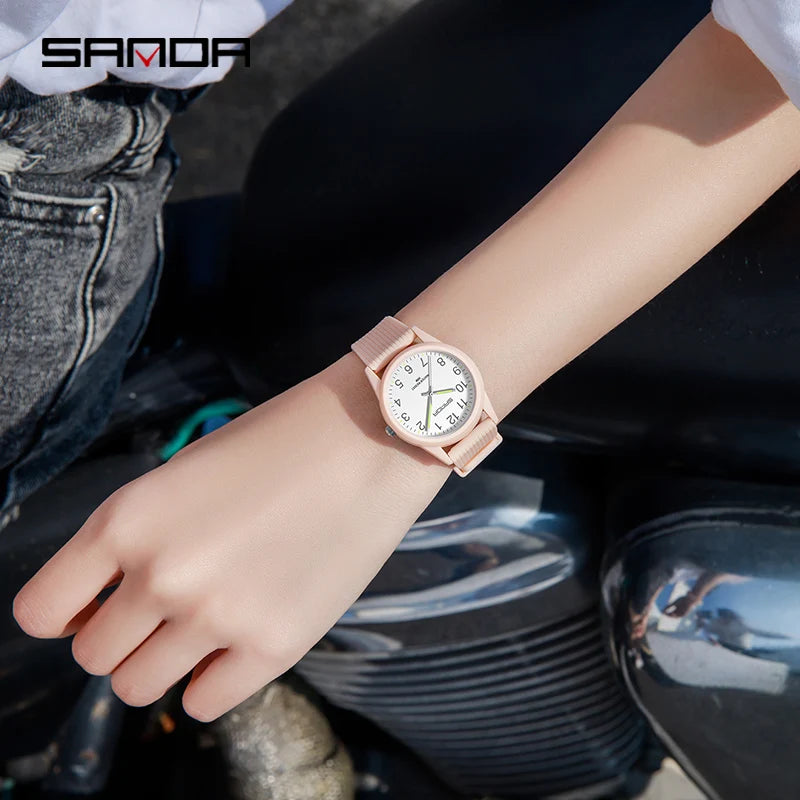 Reloj de pulsera Sanda Original de cuarzo Simple de marca superior a la moda para hombres y mujeres, reloj impermeable para exteriores, relojes de pulsera para estudiantes de nuevo estilo