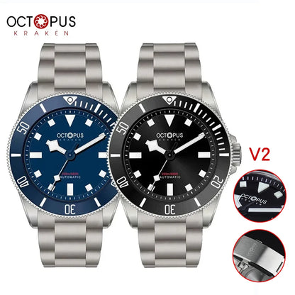 Octopus Kraken 39mm Titanium Business Male Diver Men's Watches Luminous Sapphire Original 20Bar Waterproof Automatic Mechanical