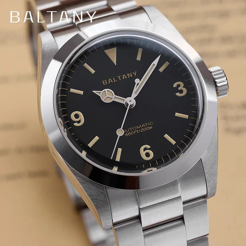 Baltany 1963 Explorer Homage Automatic Mechanical Men‘s Watches S204066 NH38 Stainless Steel Waterproof Luminous reloj hombre