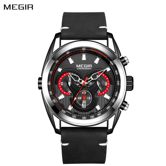 Relojes MEGIR para Hombre, Reloj de cuarzo luminoso resistente al agua con cronógrafo de marca de lujo, Reloj de pulsera deportivo militar para Hombre