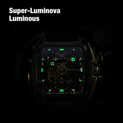 Reloj de pulsera mecánico luminoso negro de exploración serie Z de reloj esqueleto automático de diseño CIGA reloj de cristal de zafiro