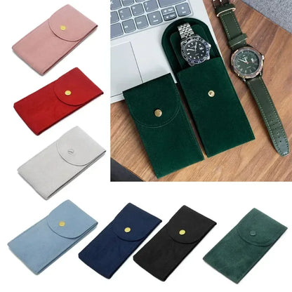 Wholesale Top Velvet Snap Watch Flannel Bag Packaging Bag Ring Bracelet Gift Bag Travel Storage Case for Men Women Watch Lovers