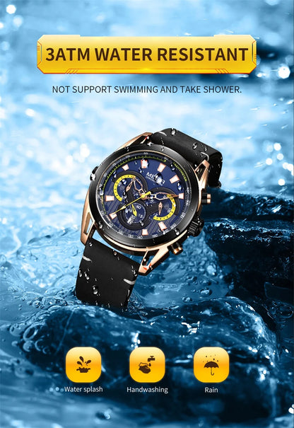 Relojes MEGIR para Hombre, Reloj de cuarzo luminoso resistente al agua con cronógrafo de marca de lujo, Reloj de pulsera deportivo militar para Hombre