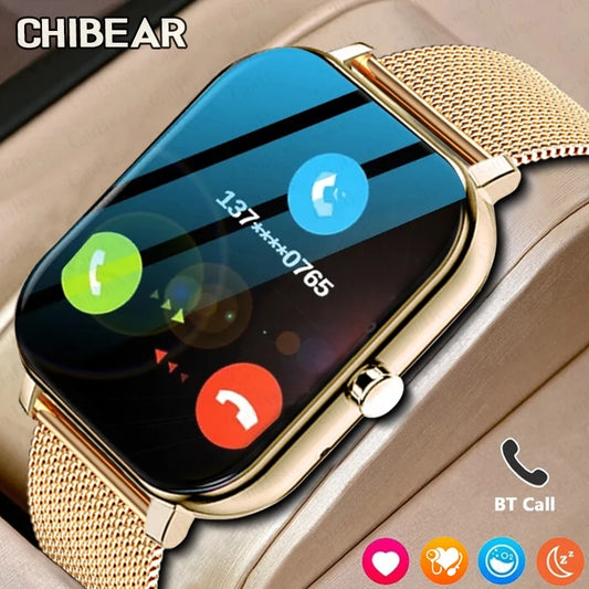 Para Huawei Xiaomi nueva moda mujer reloj inteligente 1,69 pulgadas completamente táctil ritmo cardíaco pulsera deportiva Bluetooth llamada SmartWatch hombres