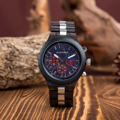 BOBO BIRD Relojes para hombre Reloj de lujo con diseño de esfera con textura de piedra natural, compatible con OEM Dropshipping