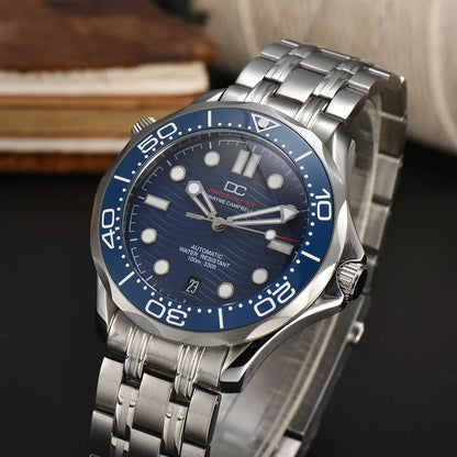 42mm Men Sea Watches Master 300 Custom S Logo NH35 Automatic Mechanical Waterproof WristWatches Green Luminous Stainless Steel