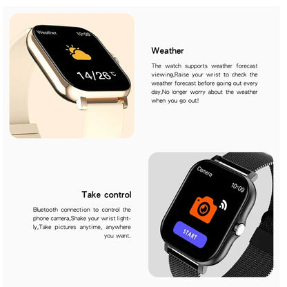 For Android IOS Phone 1.69" Color Screen Full Touch Custom Dial Smart watch Women Bluetooth Call Smart Watch Men 2024 Brand New