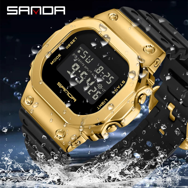 Moda SANDA marca superior deportes militares estilo G LED Digital hombres y mujeres pareja impermeable reloj de ocio reloj Masculino