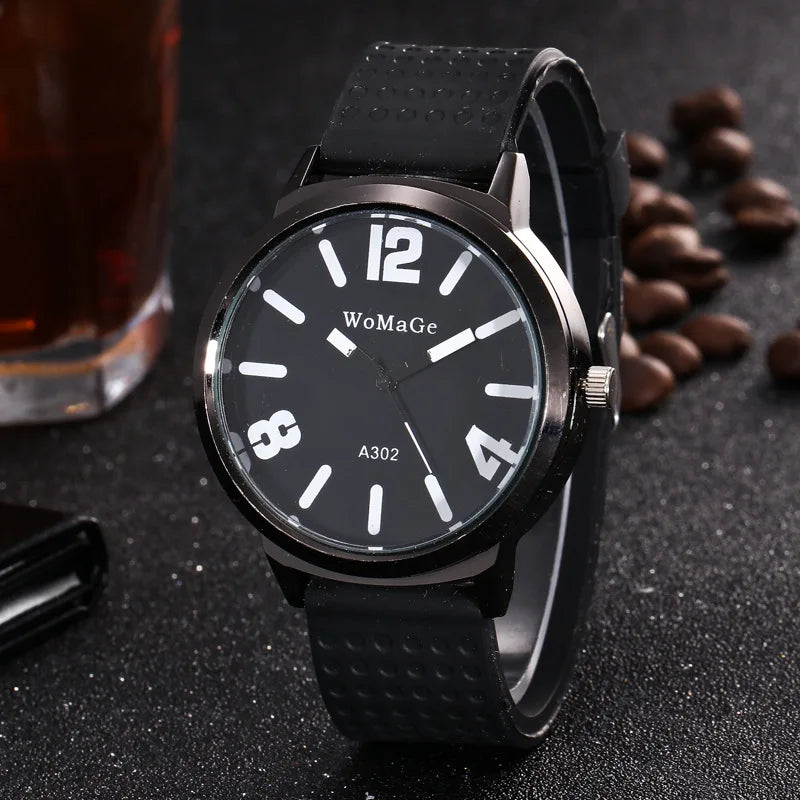 Womage Fashion Women‘s Watches Candy Colour Big Dial Quartz Wristwatch Woman Man Unsex Student Casual Sport Watches Reloj Mujer