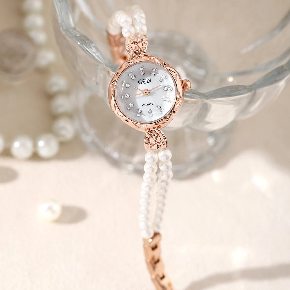 White Pearl Bracelet Women Quartz Watch Fashion Elegant Ladies Wristwatch Female Clocks relogios feminino Gift