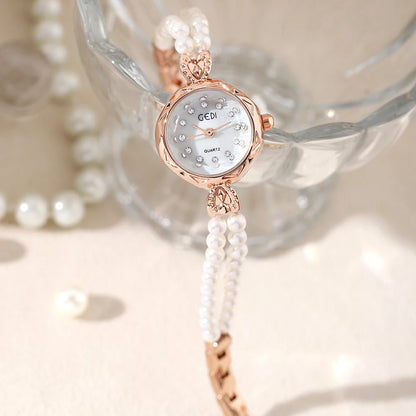 White Pearl Bracelet Women Quartz Watch Fashion Elegant Ladies Wristwatch Female Clocks relogios feminino Gift