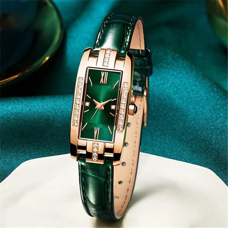 Reloj Mujer 2023 Fashion Rectangle Watch Women Red Watches Casual Leather Band Quartz Wristwatches Ladies Girls Best Gifts