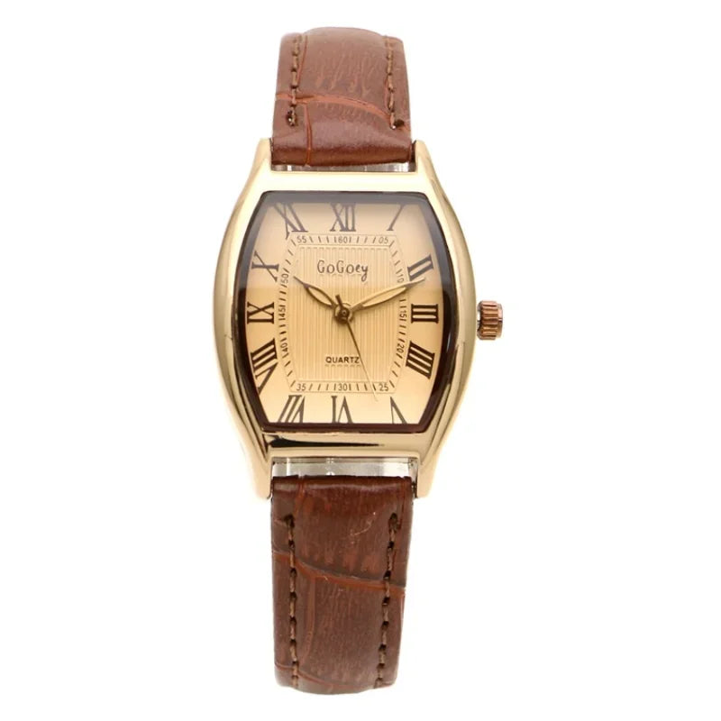 Watch for Women Small Ladies Wristwatches Brown Retro Vintage Leather Bracelet Watch Black Quartz Wristwatches Reloj Mujer