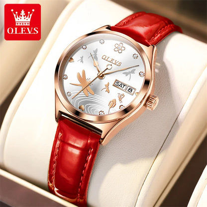 OLEVS Brand Ladies Fashion Automatic Watch Women Luxury Waterproof Rose Gold Mechanical Wristwatch Relogio Feminino